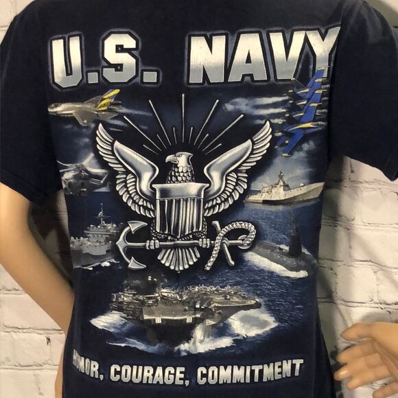 US Navy Honor Courage Commitment Tee Shirt S - Picture 2 of 10